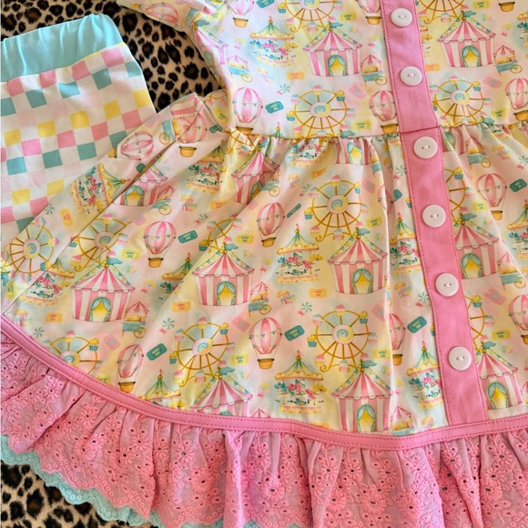Carousel Carnival Fair Twirl dress/tunic set NEW size 7 LIV + STELLA - Picture 4 of 6